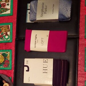 HUE Purple and Black Tights